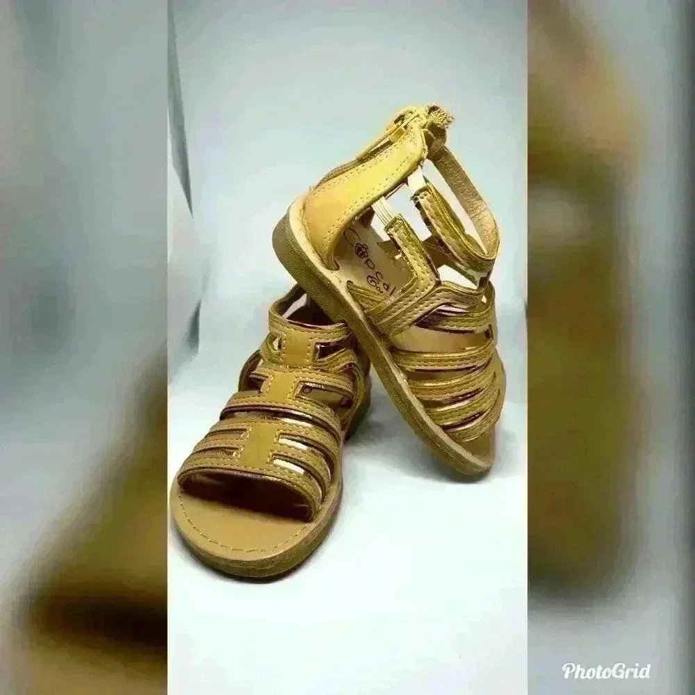 Kids Nude & Gold Sandals
